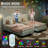 Twin XL Size Kids Upholstered Platform Bed Frame With LED Lights Headboard Adjustable Padded Headboard Velvet Fabric Wooden Slats Support No Box Spring Needed Blue Color For Girls And Boys-1802257956