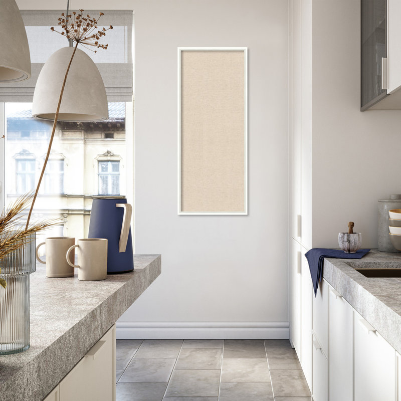 Tableau d'affichage en tissu Amanti, lin naturel par The Creative Bunch Studio, Taille du tableau 16 x 40
