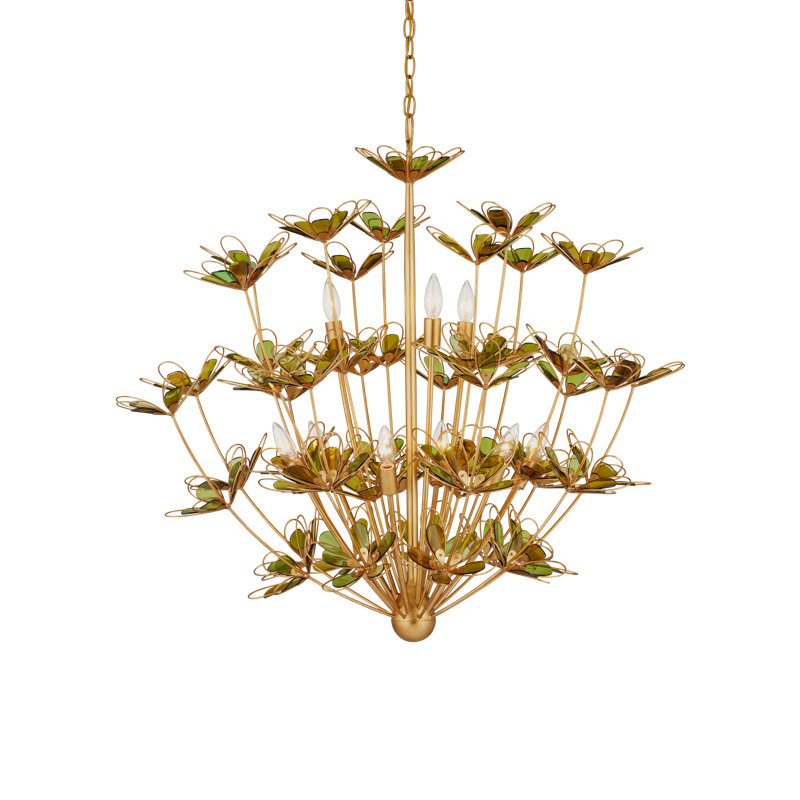 Midsummer 9 - Light Wrought Iron/Glass Chandelier