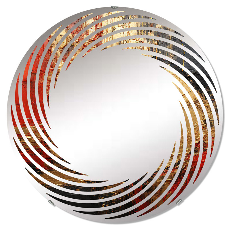 Red Gold Fusion Spiral II - Miroir mural en spirale MIR105986 C, 31,4 po x 31,4 po