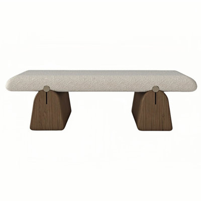 Banc rembourré en mélange de coton Haelie