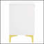 Table de chevet 2 tiroirs Lush White and Gold, espace de rangement spacieux pour les chambres modernes et élégantes