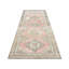 Tapis de couloir unique en laine noué à la main des années 1960 de 4 pi 3 po x 11 pi 11 po en rouge / ivoire / brun