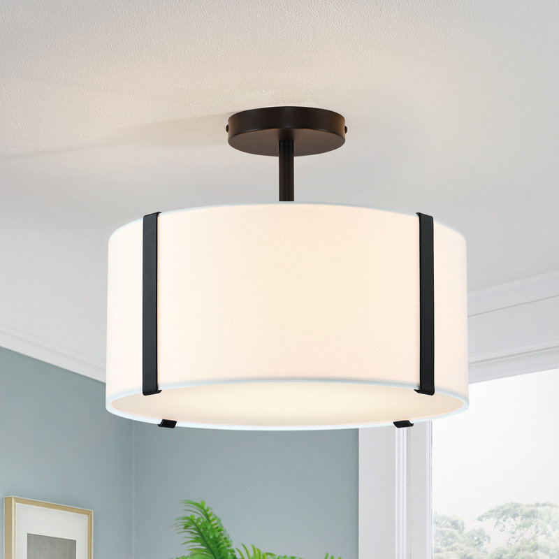 Milbourne Linen Semi Flush Mount