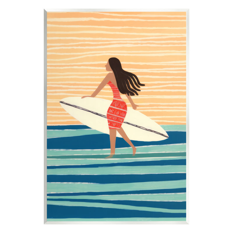 «Abstract Surfer Girl» sur panneau de fibres à densité moyenne, H 19 po x l 13 po x P 0,5 po