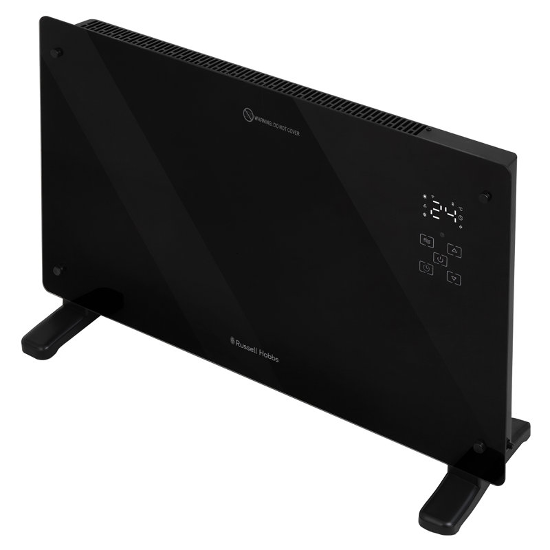 Russell Hobbs Rhpanh2006b 2kw Smart Glass Panel Heater In Black