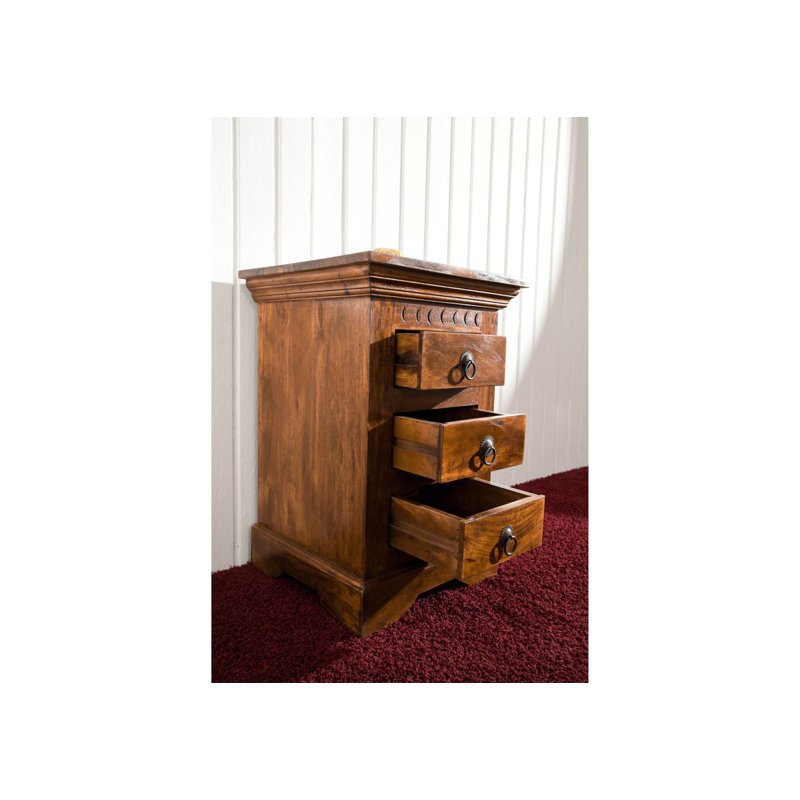 Oxford Solid Wood 40 cm W Chest of 3 Drawers, Honey