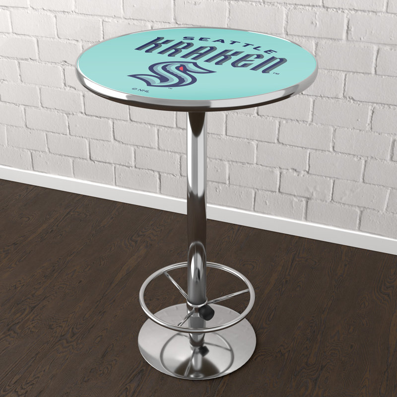 Seattle Kraken Logo Bar Table with Footrest