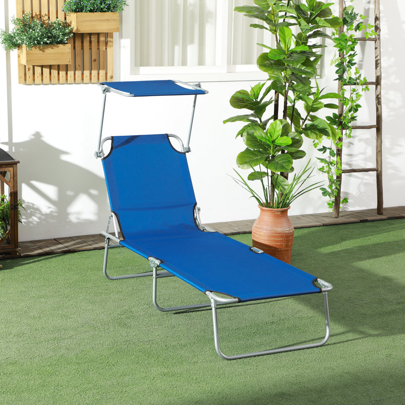 Sirle Outdoor Metal Chaise Lounge