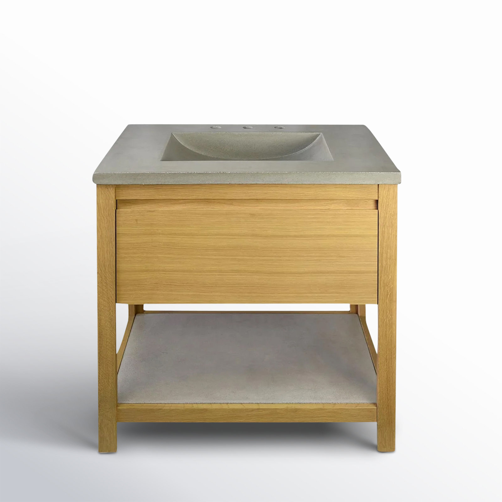 Solace 30.5" Single Bathroom Vanity Set, Sunrise Oak, Ash, Ash