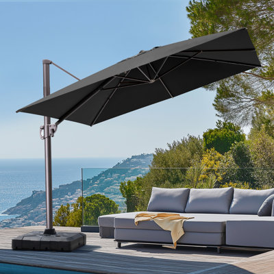 128'' X 104'' Rectangular Cantilever Patio Umbrella with Counter Weights Base