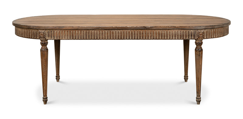 Olguin Oval Pine Wood Dining Table