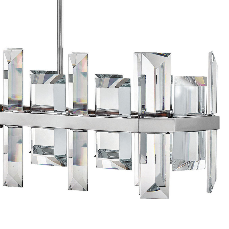 Odette 8-Light Kitchen Island Linear Pendant, Polished Nickel