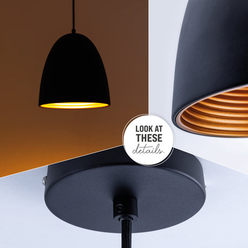 Pina 1 - Light Single Pendant, Black/Gold