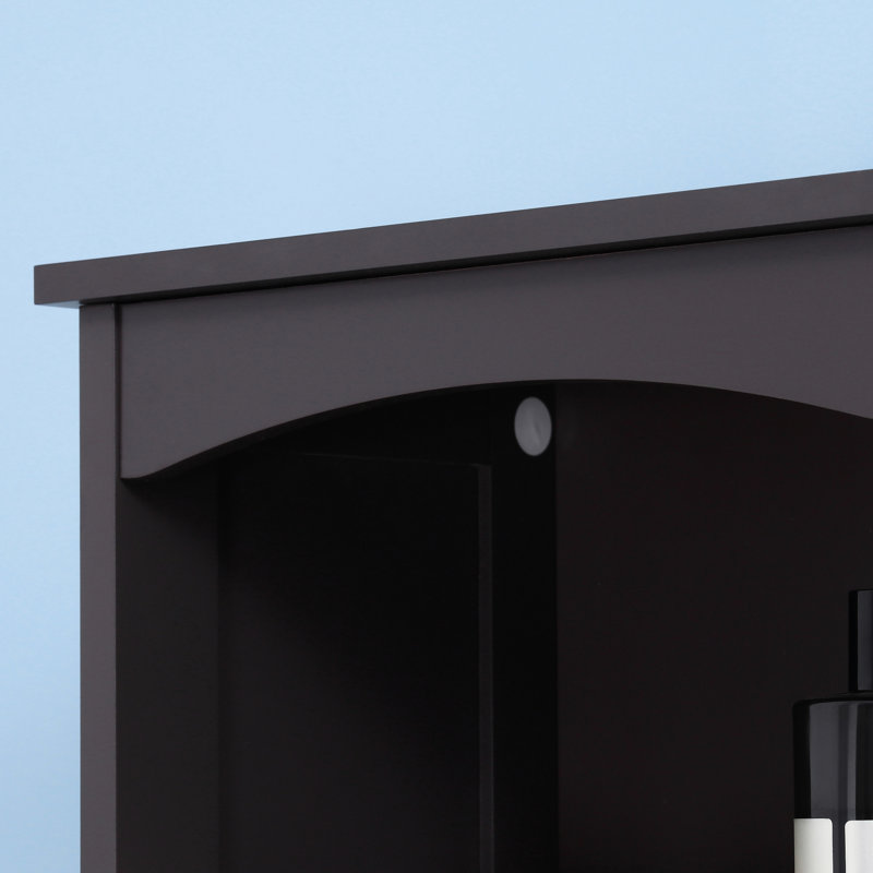 Armoire de salle de bain - 3 tablettes et tiroir en brun pour articles de rangement pour articles d'hygiène