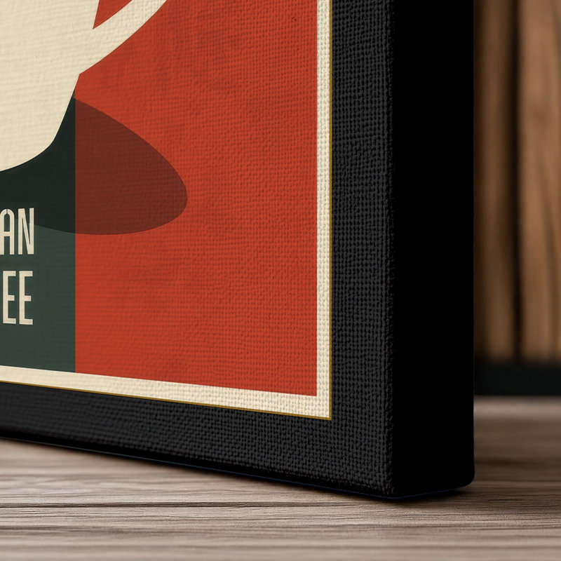Italian Coffee Poster Vintage - Wrapped Canvas, 18x12 - 45.7 x 30.5 cm, Black Border