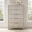 Commode Baidy 45,7 po H en bois massif, 5 tiroirs, style moderne du milieu du siècle-1011964503