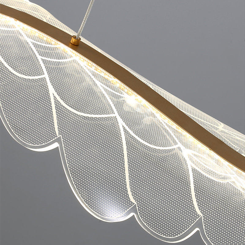 47" Modern Linear Angel Wing Chandelier With Led Light 