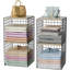 Ensemble de 4 organisateurs de garde-robe et rangement avec plateau en bois, organisateur de tablette de placard empilable, conception à double rangement, organisateur de panier de rangement pour vêtements pour garde-robe, robuste, blanc-1654298911