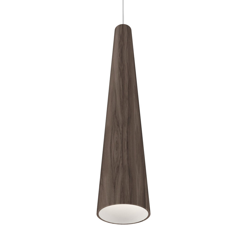Cônico 1 - Light Pendant, American Walnut, American Walnut, 19.5" H x 4.29" W x 4.29" D