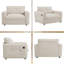 Fauteuil-canapé simple de 42 po de largeur - Chaise longue surdimensionnée en chenille avec ports de charge USB / Type-C, conception capitonnée-985820113
