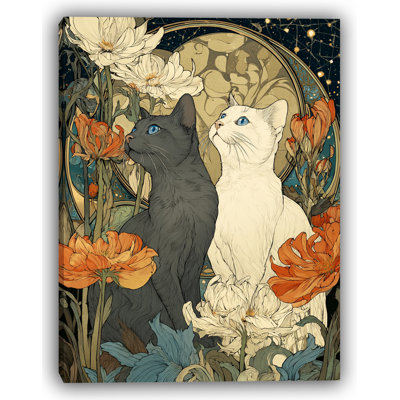 Tuxedo Companions - Clean Line Cat Duo Canvas