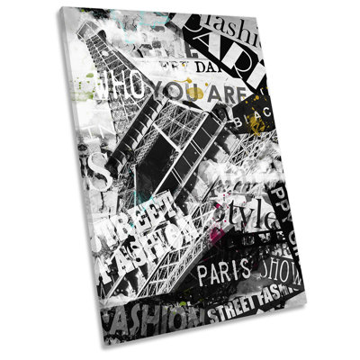 PParis Eiffel Tower Modern Picture - Wrapped Canvas Print