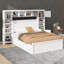 Lit double en bois avec tablettes et prises de courant polyvalentes-375402636