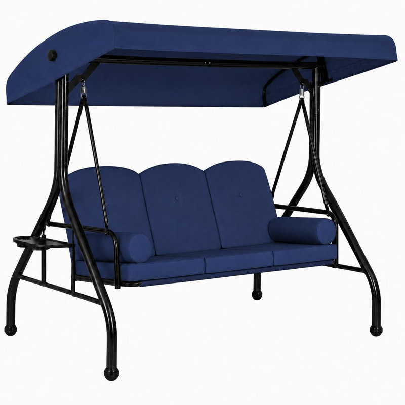 Balancelle d'extérieur avec siège et structure en acier robuste - Bleu marine, Blue, Blue
