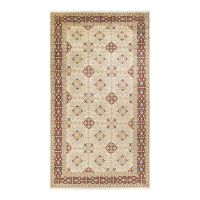 Tapis unique noué à la main Pompey - ivoire, 9 pi 2 po x 16 pi 6 po
