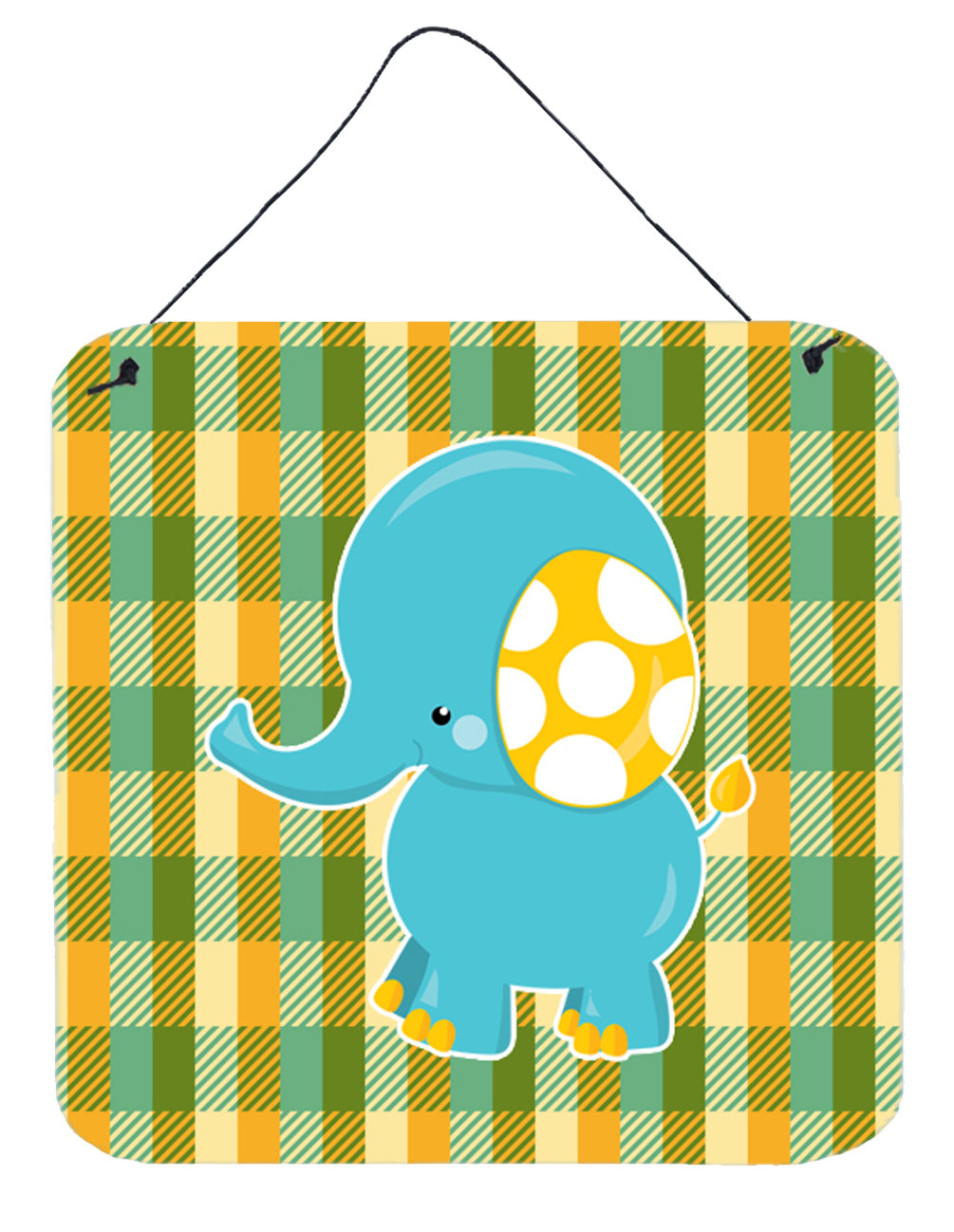 Zoomie Kids Elephant Plaid Gloss Aluminum Wall Décor | Wayfair