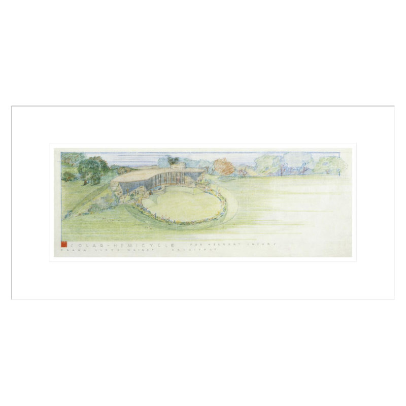«Herbert Jacobs House II Solar Hemicycle» «Middleton WI» par Frank Lloyd Wright - Estampe numérique encadrée