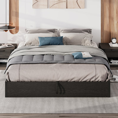 Lift Up Storage Platform Bed Frame with Large Storage Space