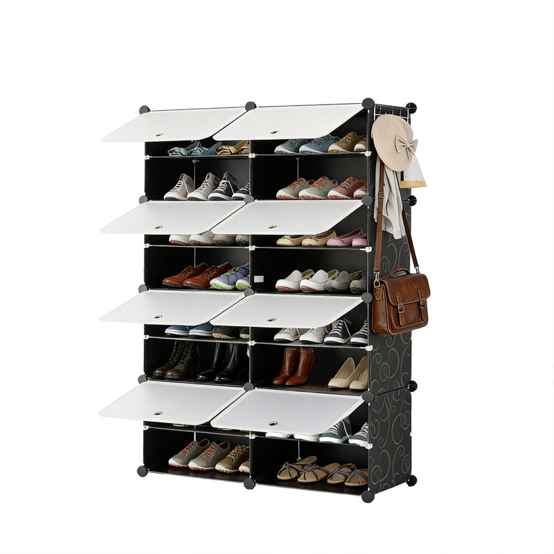 Armoire de rangement pour chaussures, Noir