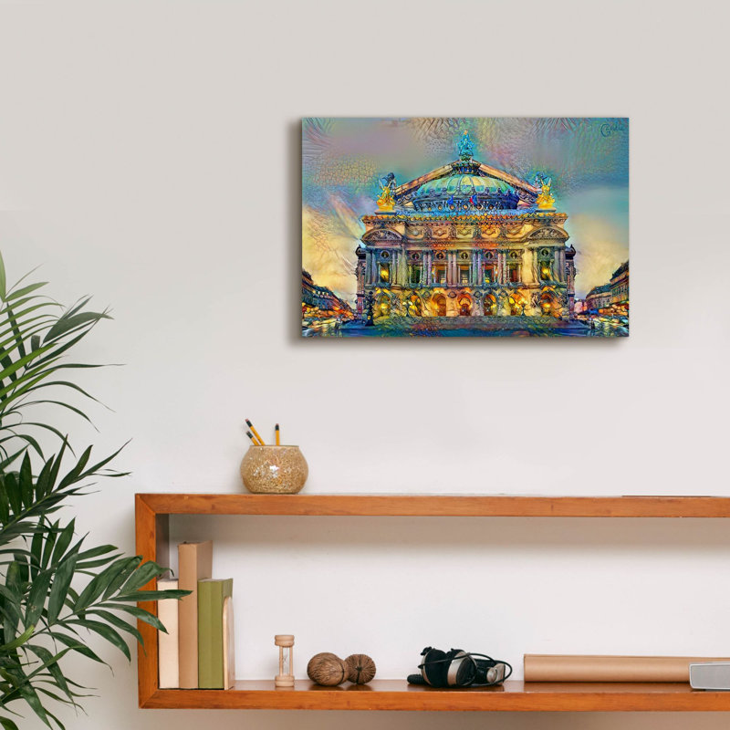 «Paris France Opera Garnier» par Pedro Gavidia, art mural sur toile, L 18 po x H 12 po