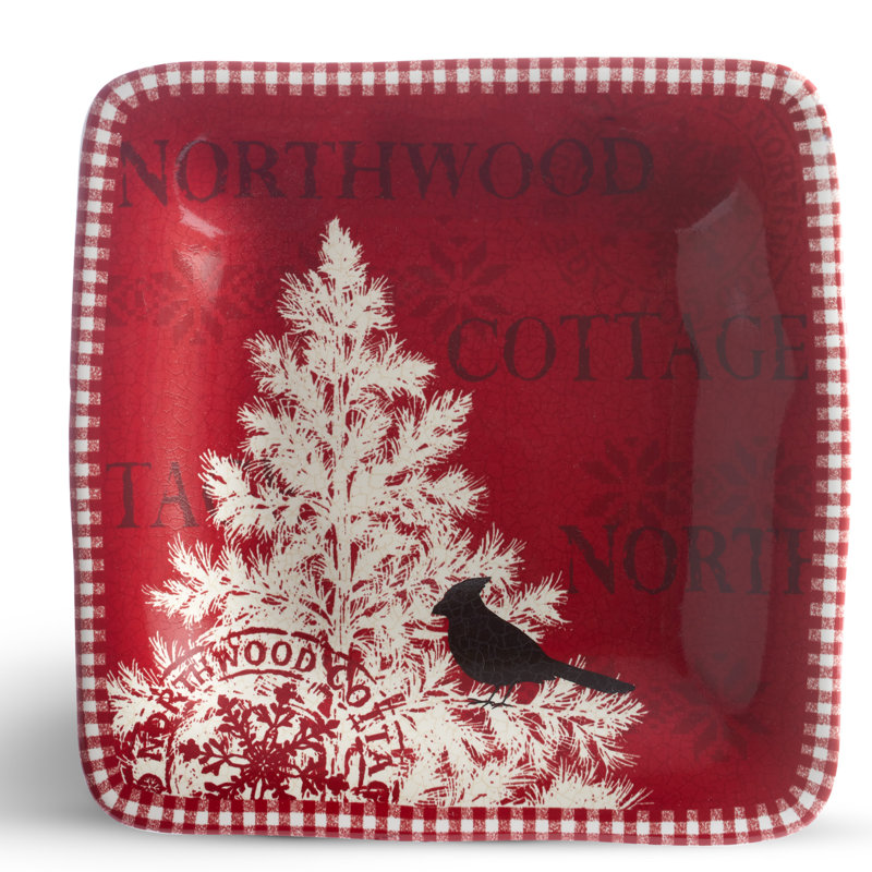 222 Fifth 12-Piece Northwood Cottage Red Porcelain Dinnerware Set - Service For 4, Plate & Bowl Set