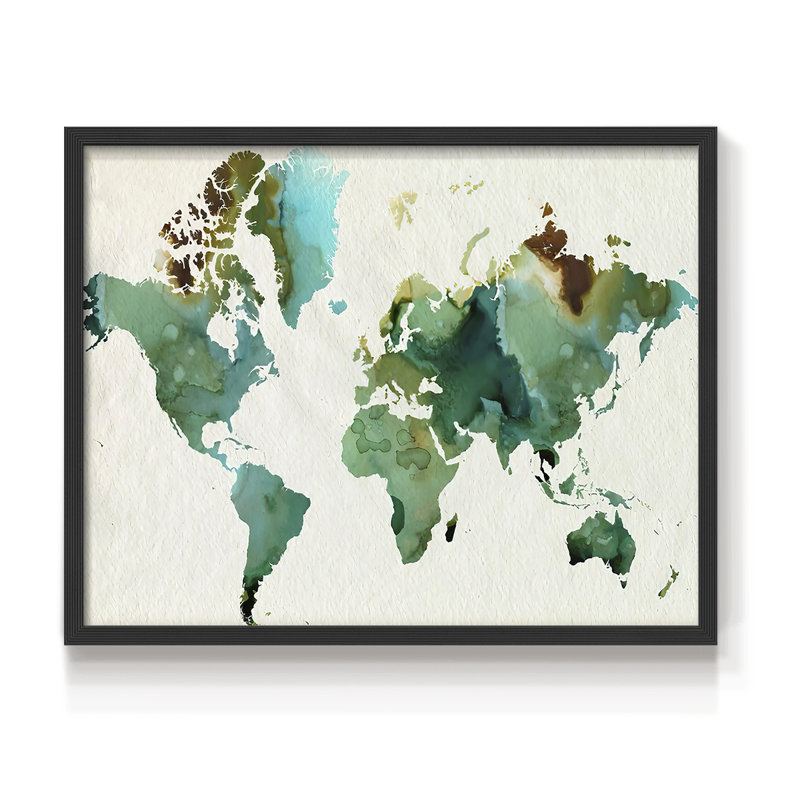 Inky World -Framed Print - Restickable, Black, 16" H x 20" W
