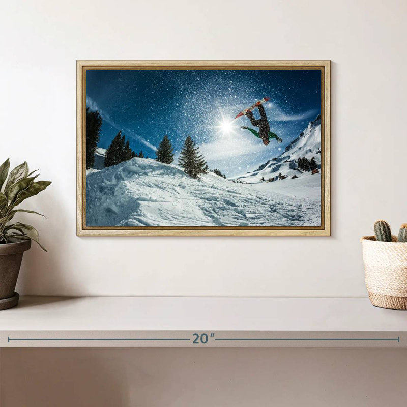 Snowboard, Cadre flottant en bois naturel, 13 po x 9 po