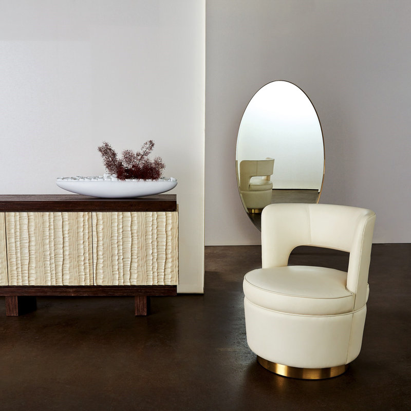 Stella Swivel Chair-Milk Leather