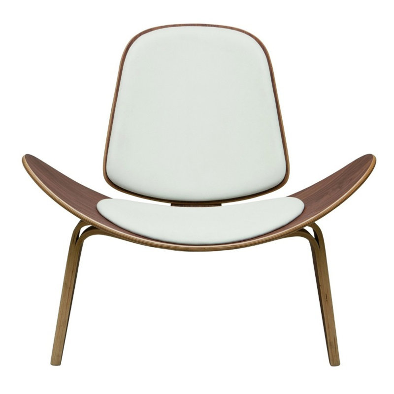 Evelynn Faux Leather Accent Chair, White Faux Leather