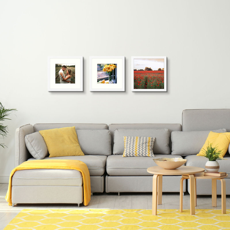 Cadre photo Dreketi, 12 po x 12 po emmêlé à 8 po x 8 po, Blanc