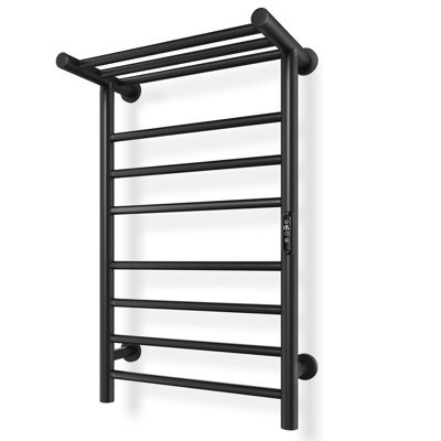 Wall Mount Electric Towel Warmer Heated Towel Rack With Top Shelf