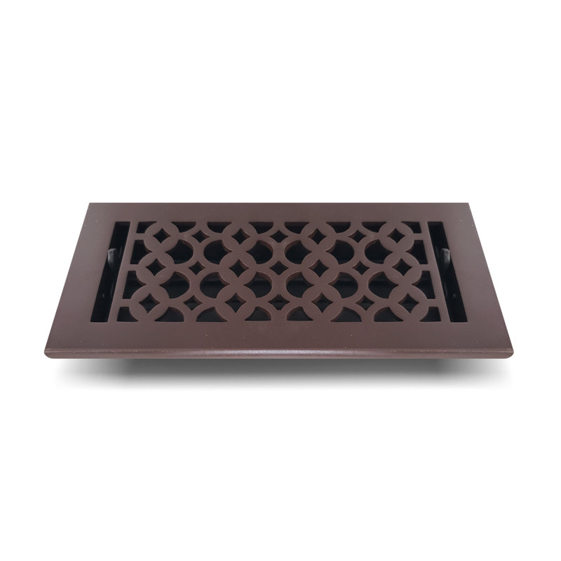 Floor Vent Cover Register with Damper Top Faceplate Outer Size, Brown, 6" x 12"