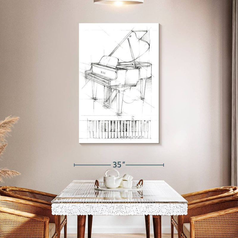 Abarca Piano Sketch, 48" H x 32" W