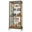 Vitrine Ansel Curio, base en fer, porte verrouillable coulissante dans les deux sens, éclairage DEL