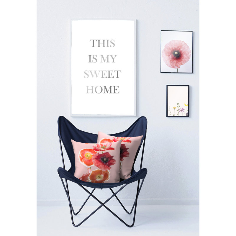 Floral Square Cushion, Pink
