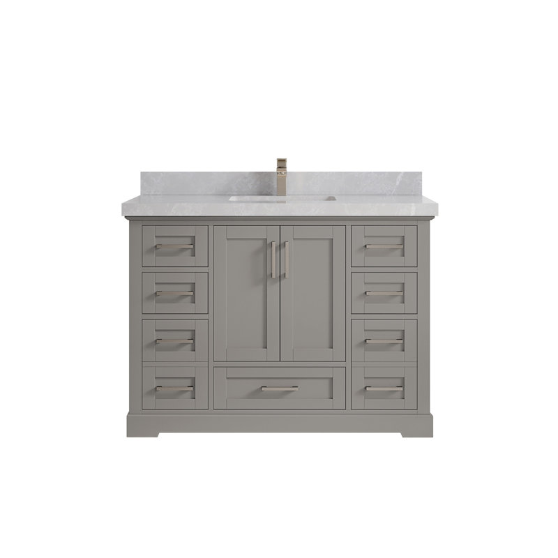 Ensemble de meuble-lavabo simple 48 po Esin, Gris clair perle