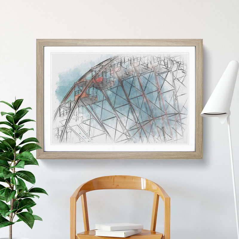 Ferris Wheel Vol.2 - Picture Frame Graphic Art, Oak Framed, 65cm H x 90cm W x 2cm D
