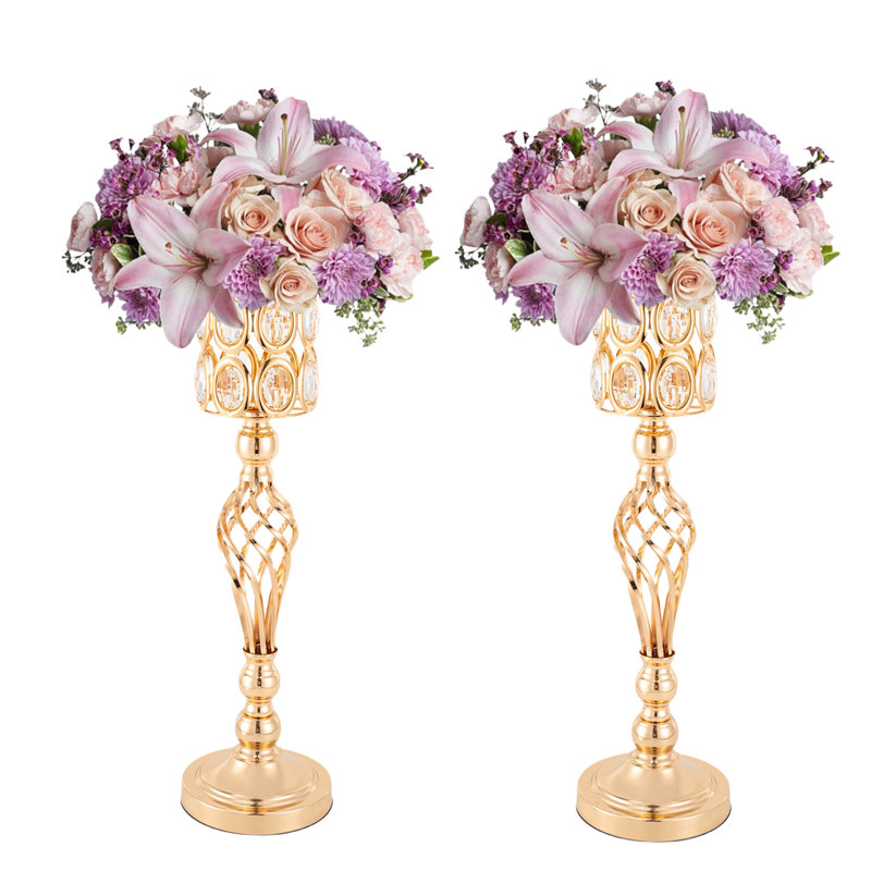 Metal Table Vase, Golden