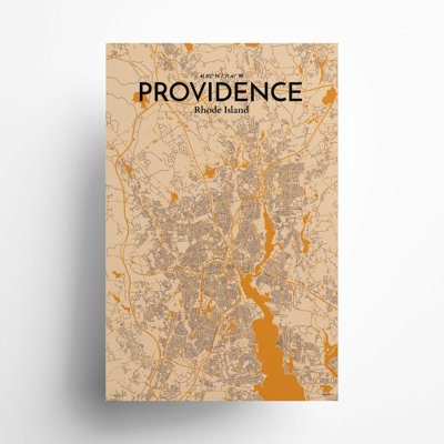 Providence, carte de la ville, impression